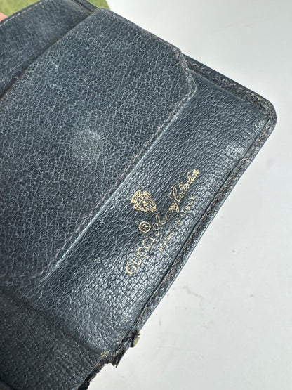 Vintage Gucci Ophidia Monogram Leather wallet navy gray