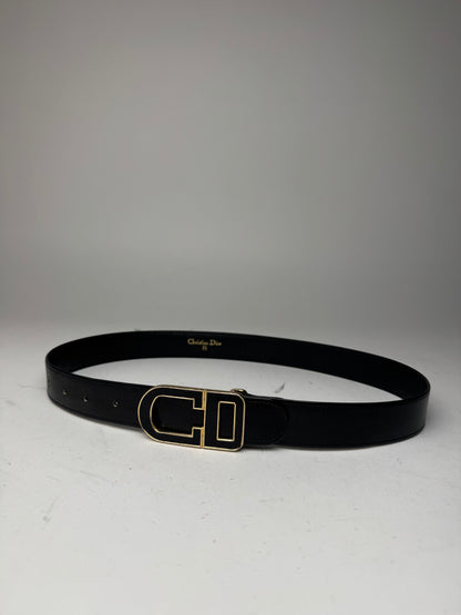 Vintage Dior Leather Belt Black