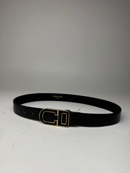 Vintage Dior Leather Belt Black