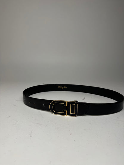 Vintage Dior Leather Belt Black