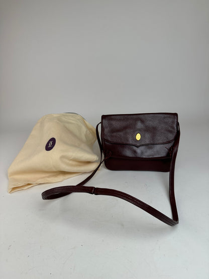 Vintage Cartier Leather Shoulder Bag Burgundy