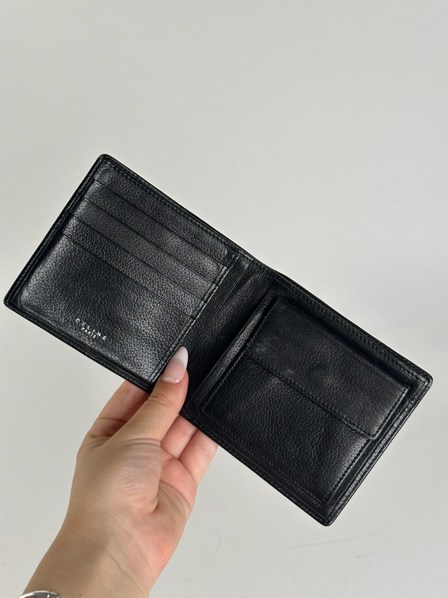 Vintage Celine Paris flapable wallet black