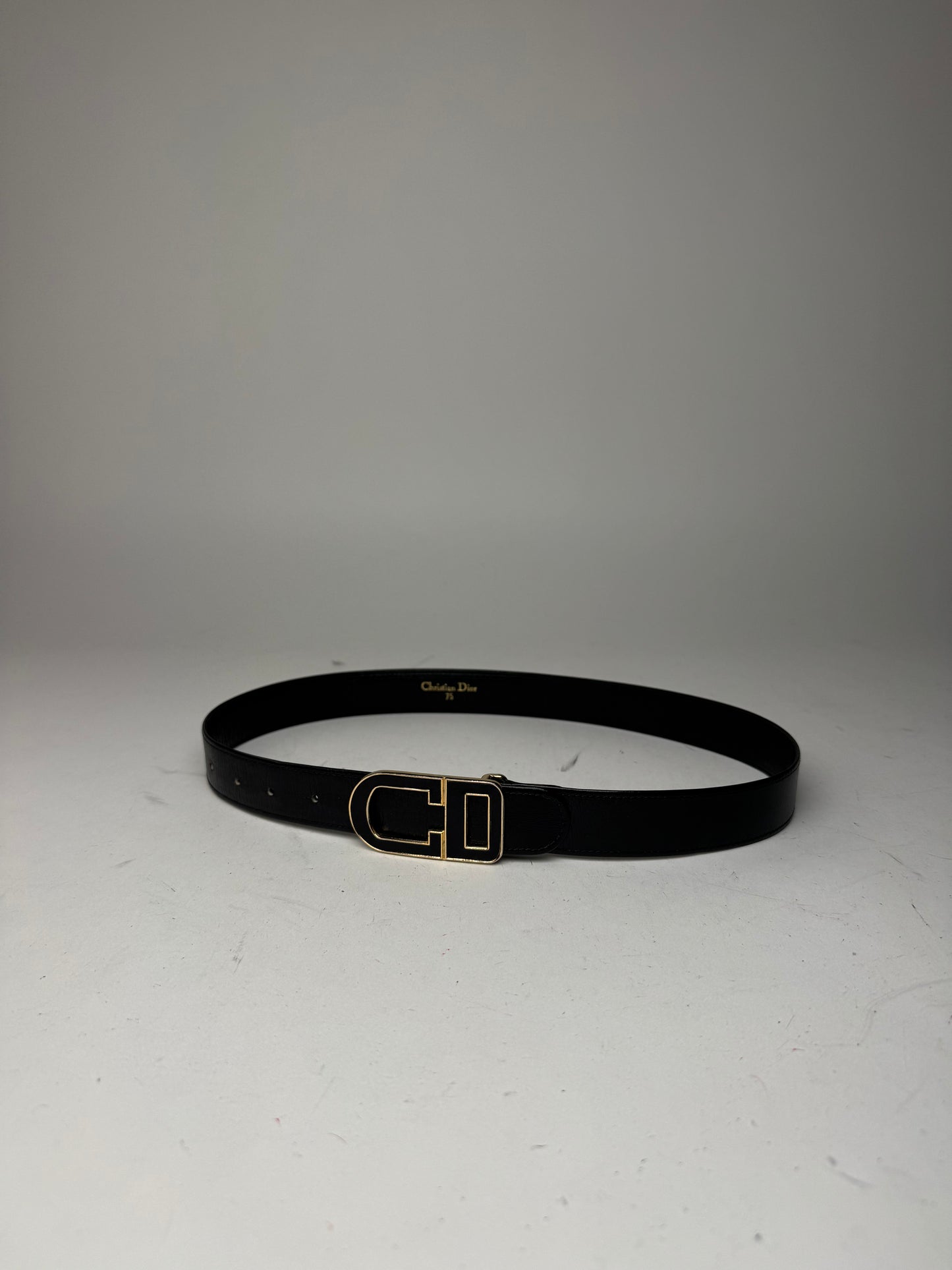 Vintage Dior Leather Belt Black