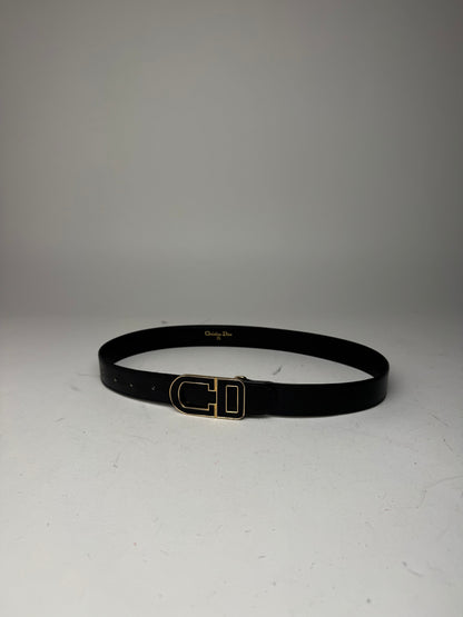 Vintage Dior Leather Belt Black