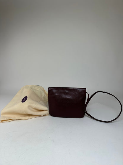 Vintage Cartier Leather Shoulder Bag Burgundy