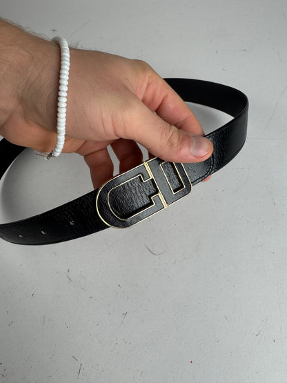 Vintage Dior Leather Belt Black
