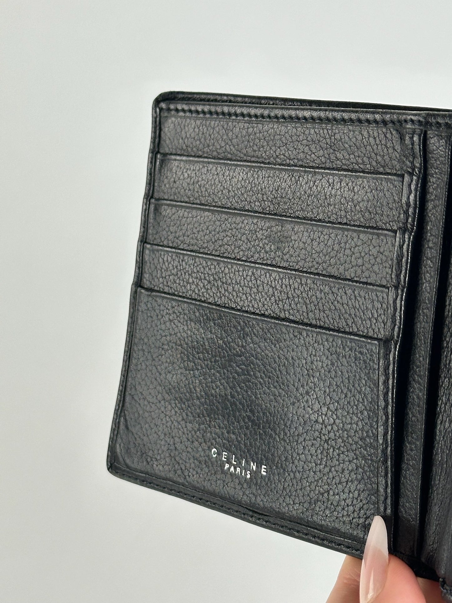 Vintage Celine Paris flapable wallet black