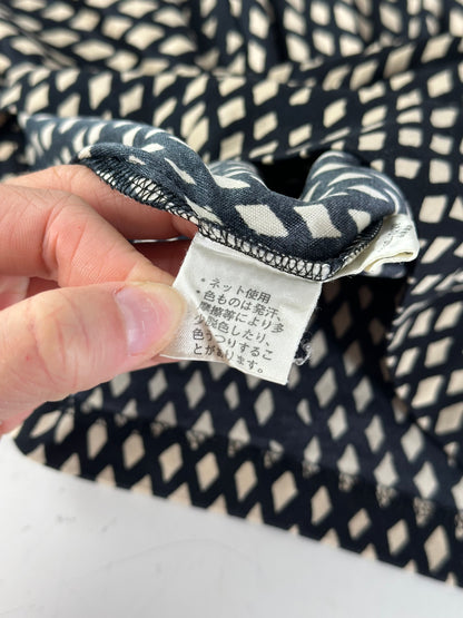 Vintage Balenciaga Diamond Pattern Top Navy Cream M