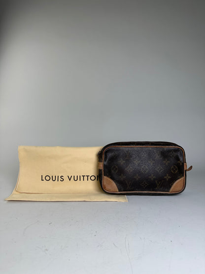 Vintage Louis Vuitton Monogram Canvas Cosmetic Pouch Brown