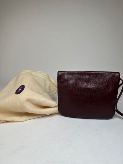 Vintage Cartier Leather Shoulder Bag Burgundy
