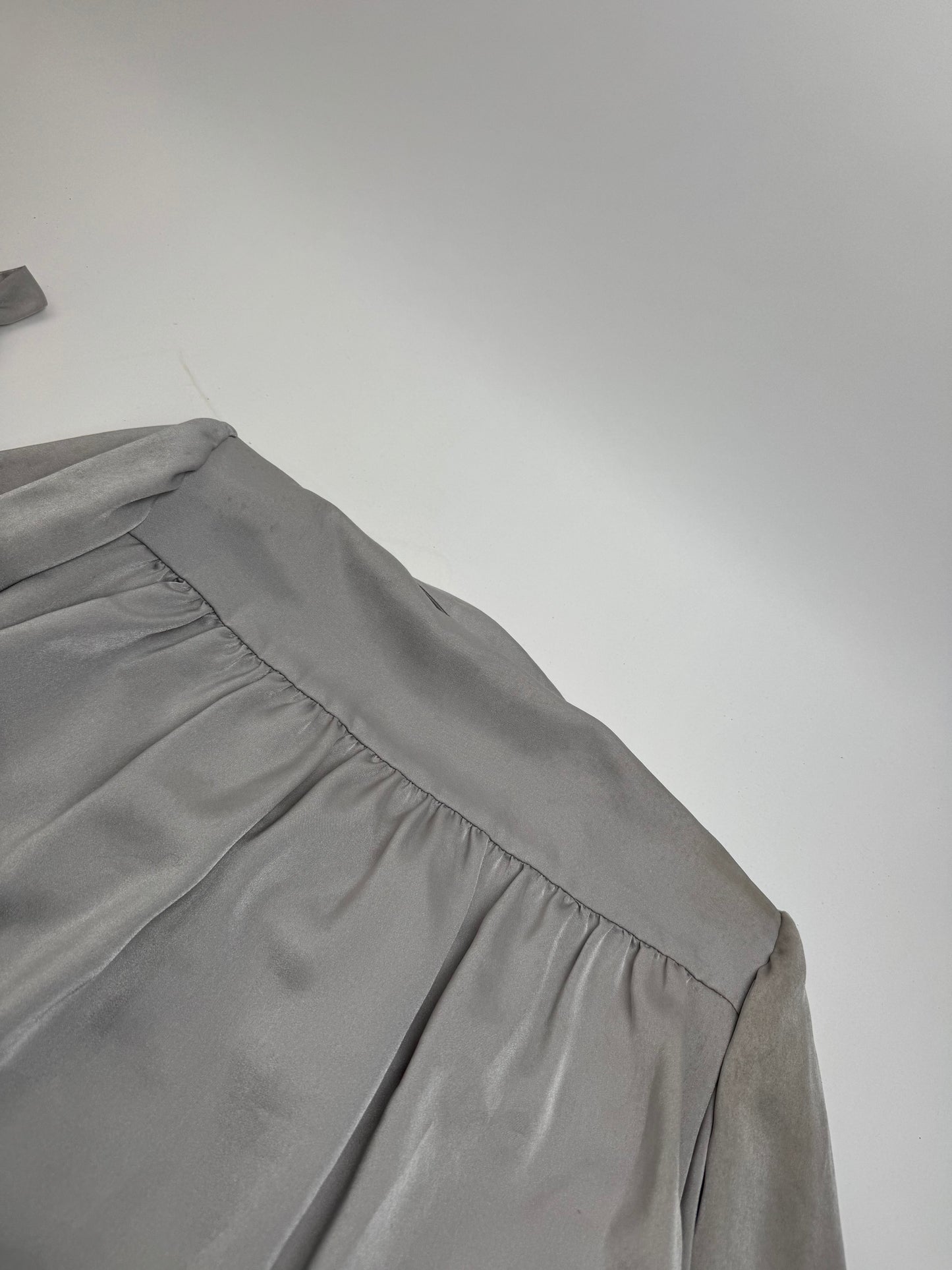 Vintage Yves Saint Laurent Silk Blouse silver 38/M