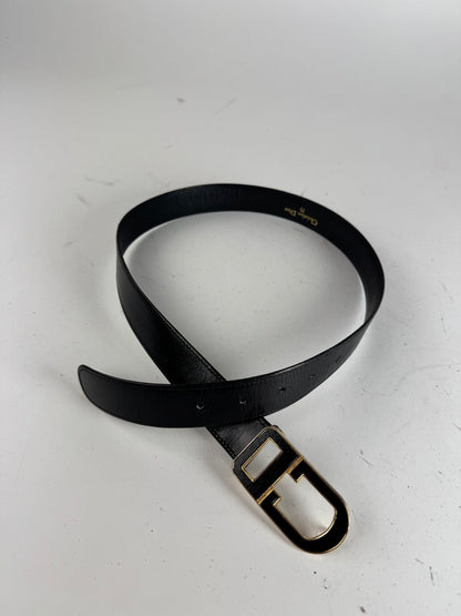Vintage Dior Leather Belt Black