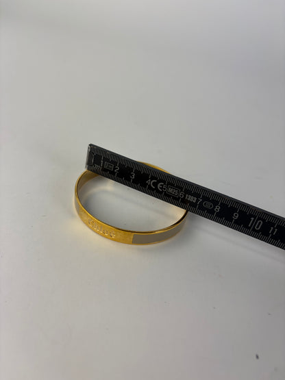 Vintage Chloé Enamel Inlay Bangle Gold Taupe