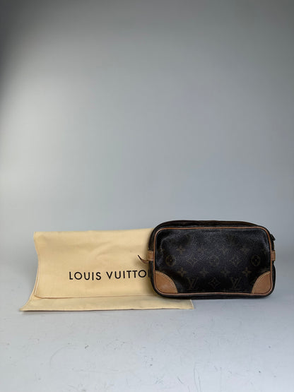 Vintage Louis Vuitton Monogram Canvas Cosmetic Pouch Brown