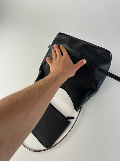 Vintage Gucci Soft Leather Shoulder Bag Y2K Black Silver
