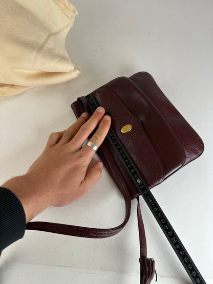 Vintage Cartier Leather Shoulder Bag Burgundy