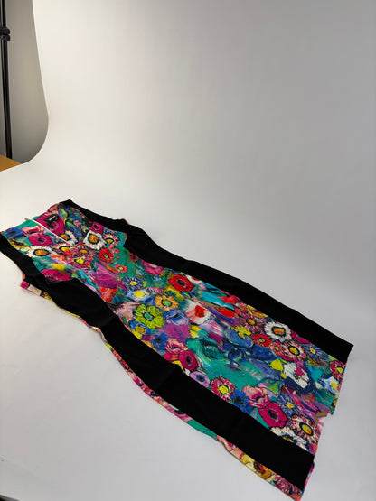 Vintage Roberto Cavalli Floral Print Structured Dress Multicolor L