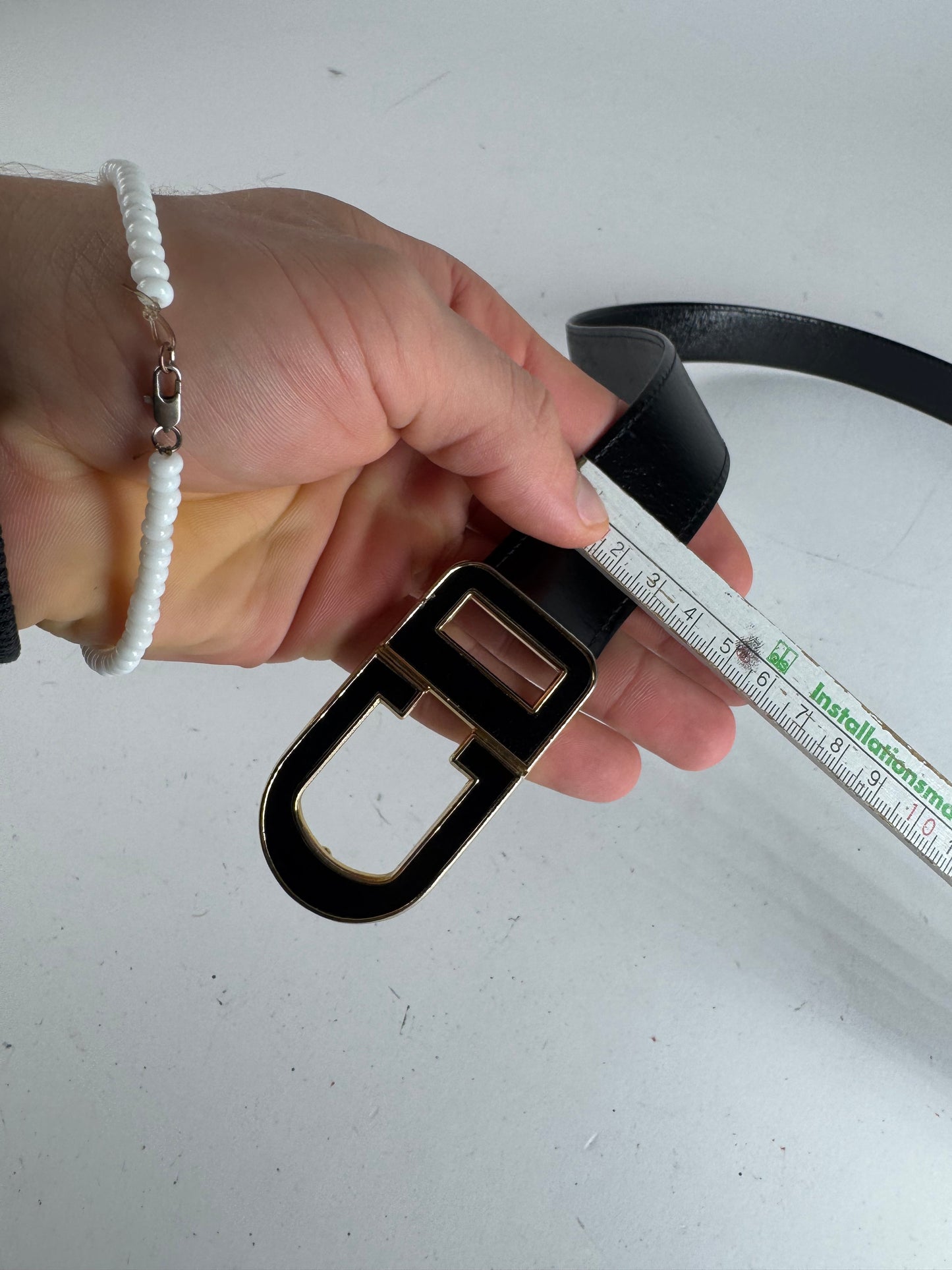 Vintage Dior Leather Belt Black