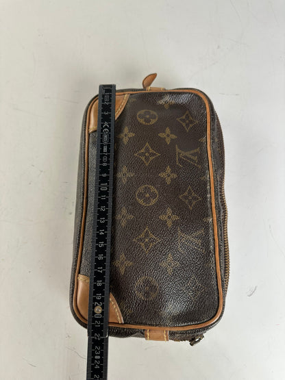 Vintage Louis Vuitton Monogram Canvas Cosmetic Pouch Brown