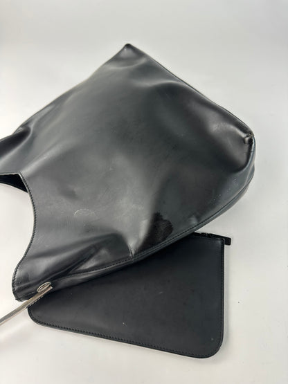 Vintage Gucci Soft Leather Shoulder Bag Y2K Black Silver