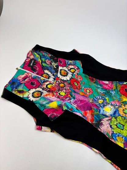 Vintage Roberto Cavalli Floral Print Structured Dress Multicolor L