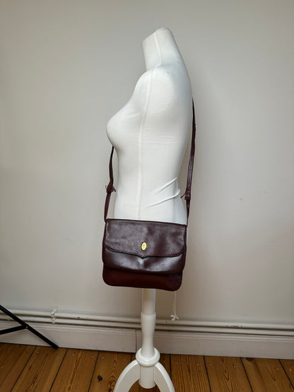 Vintage Cartier Leather Shoulder Bag Burgundy