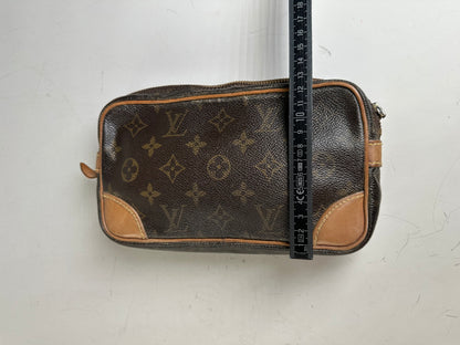 Vintage Louis Vuitton Monogram Canvas Cosmetic Pouch Brown