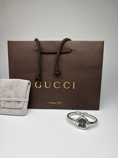 Vintage Gucci Timeless Stainless Steel Bracelet Watch Black Silver