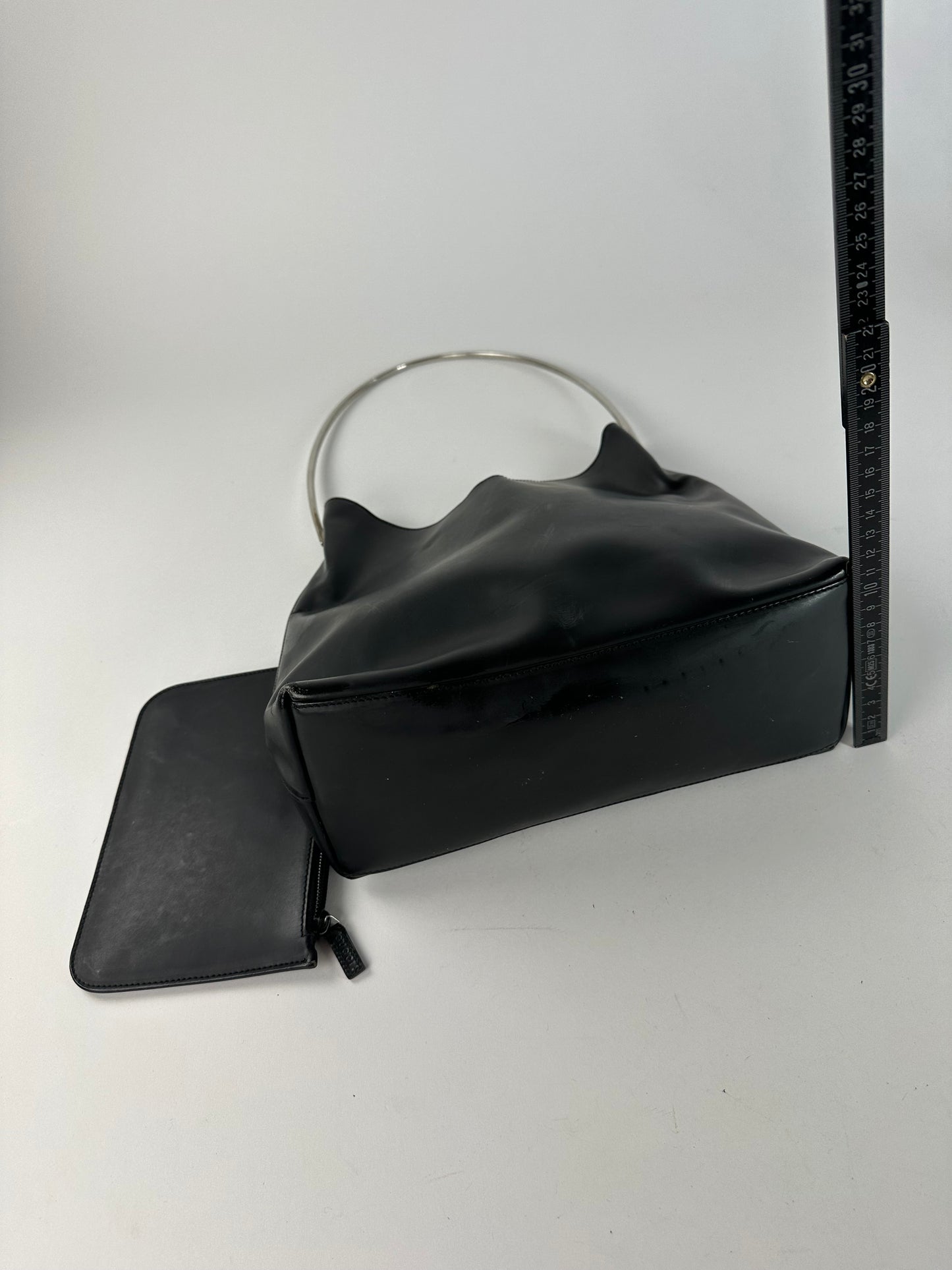 Vintage Gucci Soft Leather Shoulder Bag Y2K Black Silver