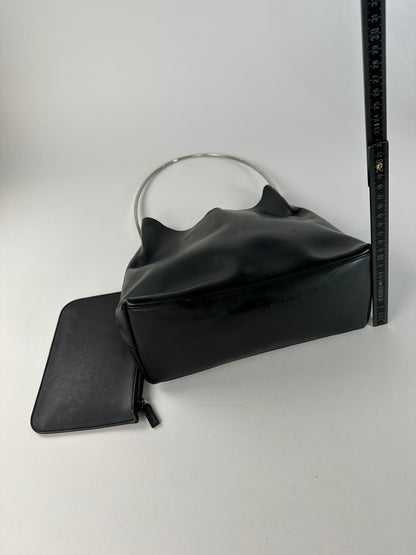 Vintage Gucci Soft Leather Shoulder Bag Y2K Black Silver