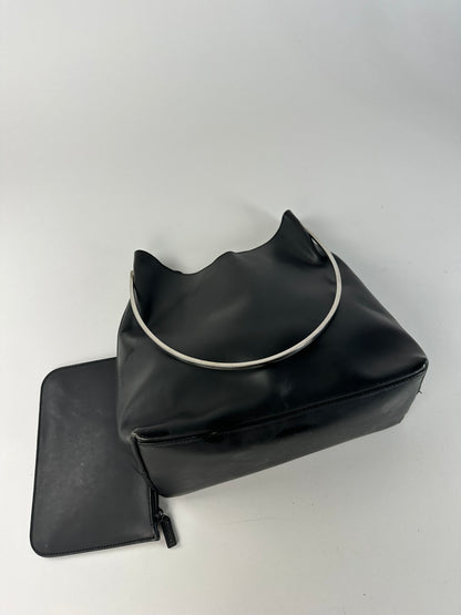 Vintage Gucci Soft Leather Shoulder Bag Y2K Black Silver