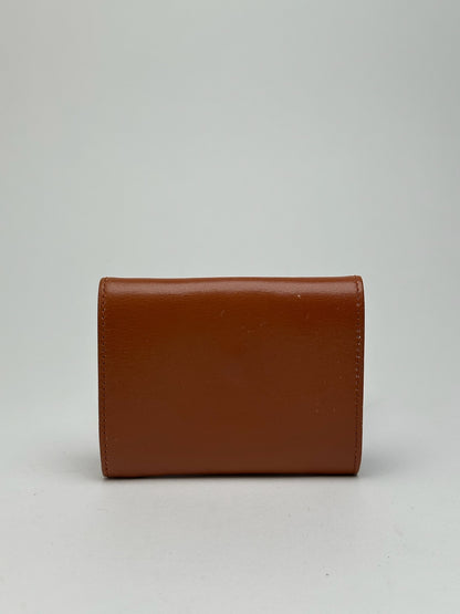 Porte-cartes vintage Dior en cuir marron