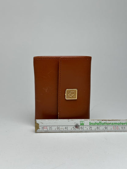 Porte-cartes vintage Dior en cuir marron