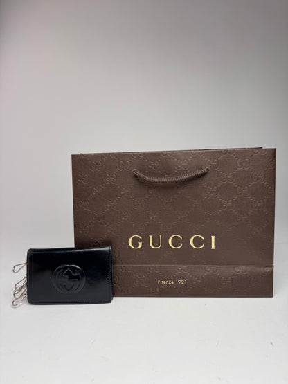 Vintage Gucci GG patent leather Key Holder black