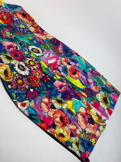 Vintage Roberto Cavalli Floral Print Structured Dress Multicolor L