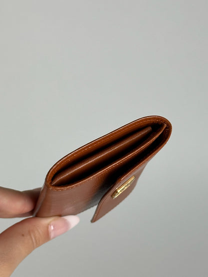 Porte-cartes vintage Dior en cuir marron
