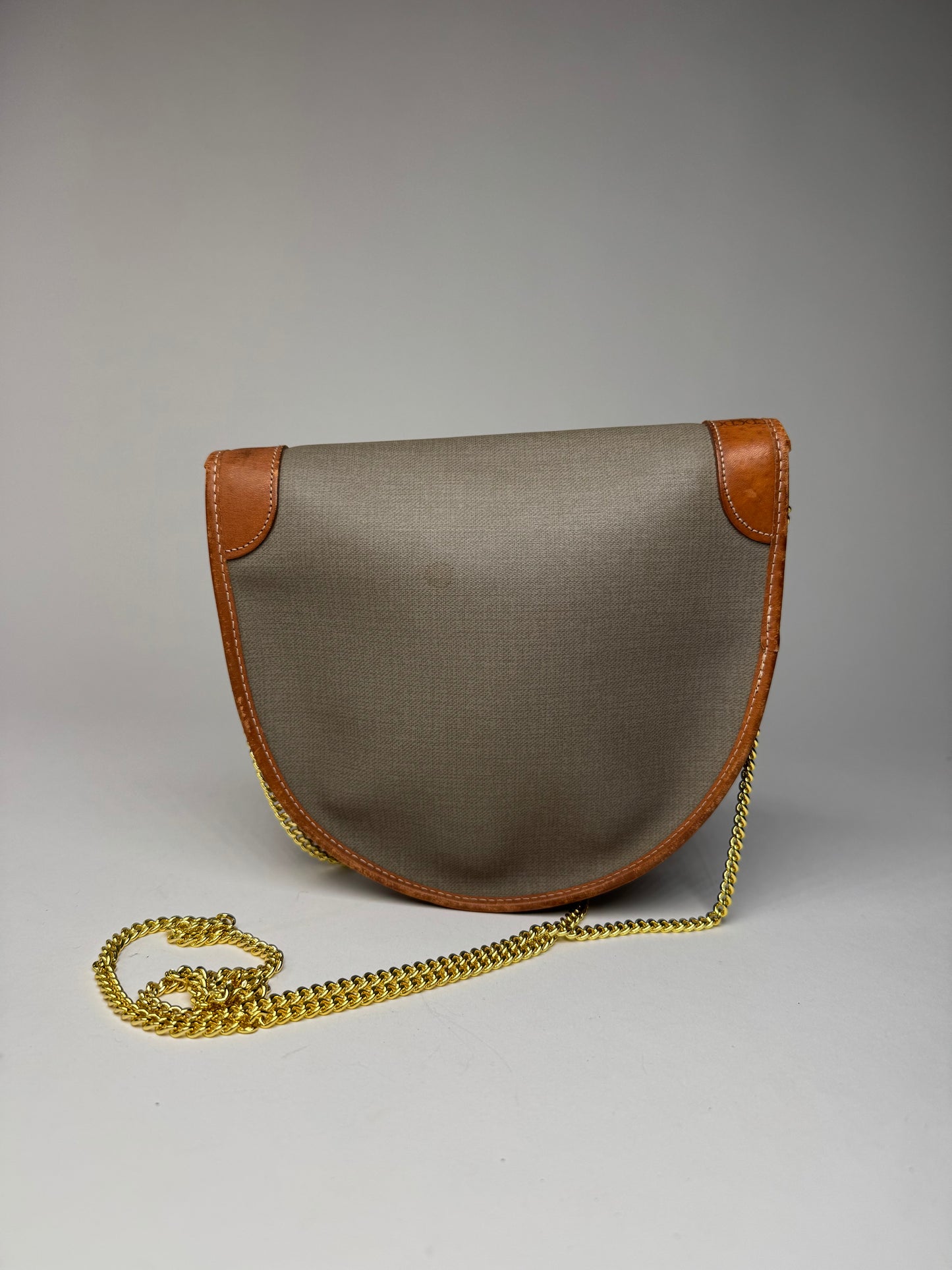 Vintage Dior Leather Bag Grey Brown