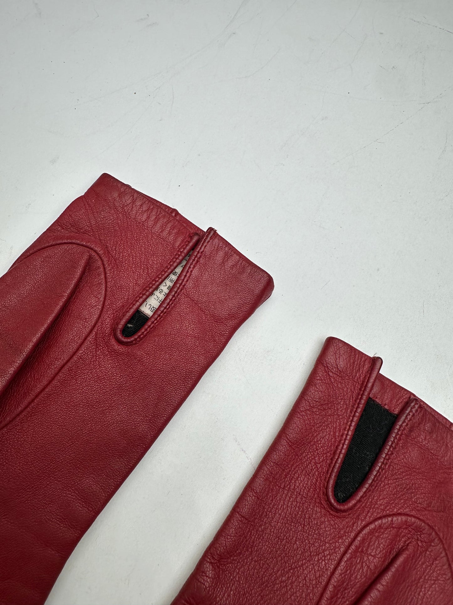 Vintage Loewe Leather Gloves Red