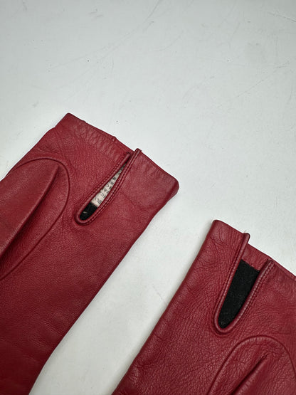 Vintage Loewe Leather Gloves Red