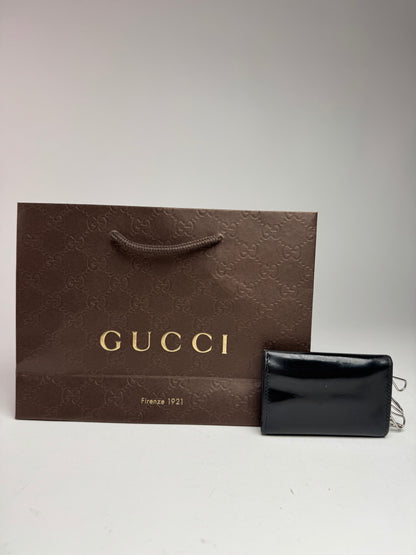 Vintage Gucci GG patent leather Key Holder black