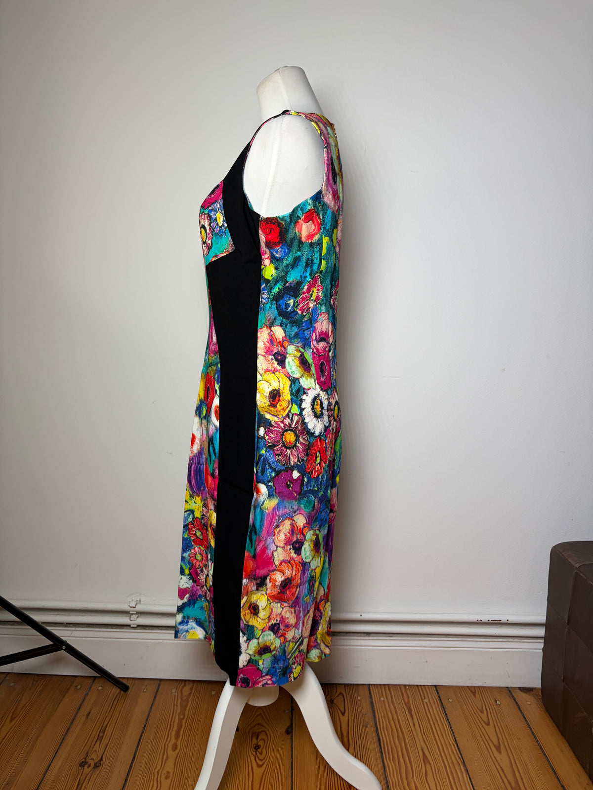 Vintage Roberto Cavalli Floral Print Structured Dress Multicolor L