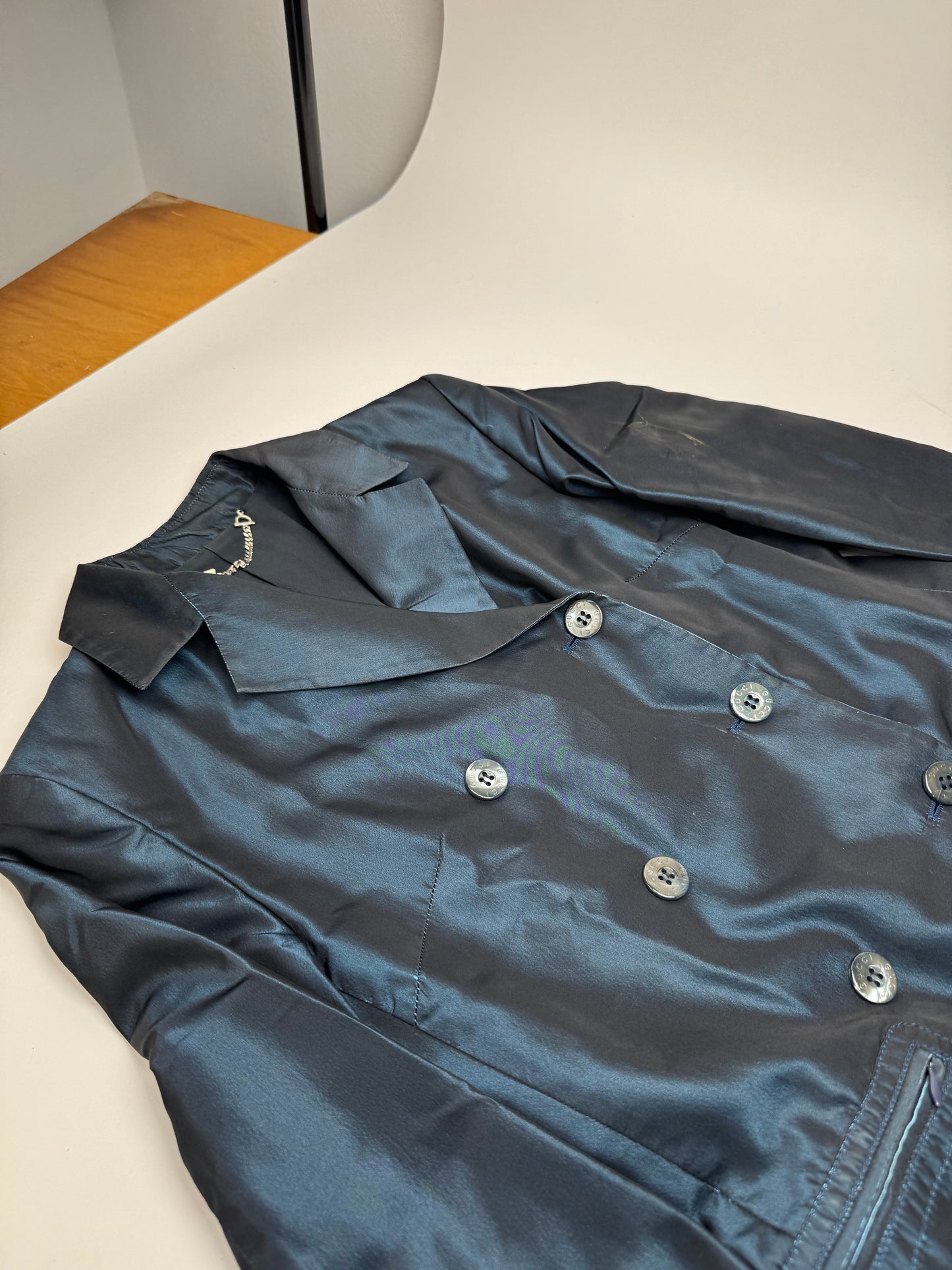Vintage Gucci Silk Trenchcoat M Blue