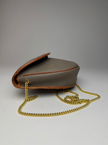 Vintage Dior Leather Bag Grey Brown