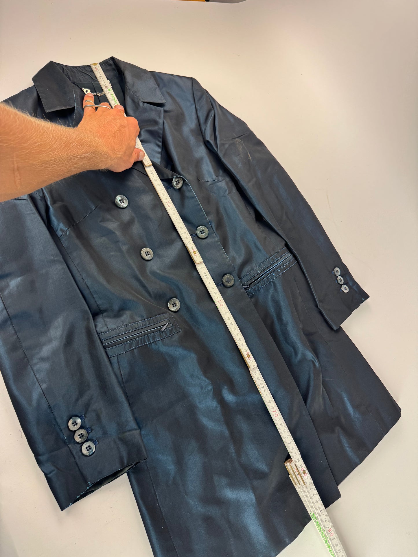 Vintage Gucci Silk Trenchcoat M Blue