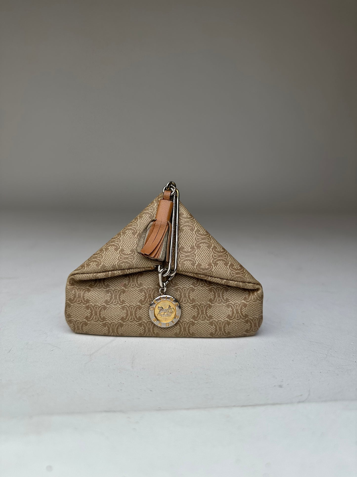 Vintage Celine Paris Triomphe Monogram Leather Purse