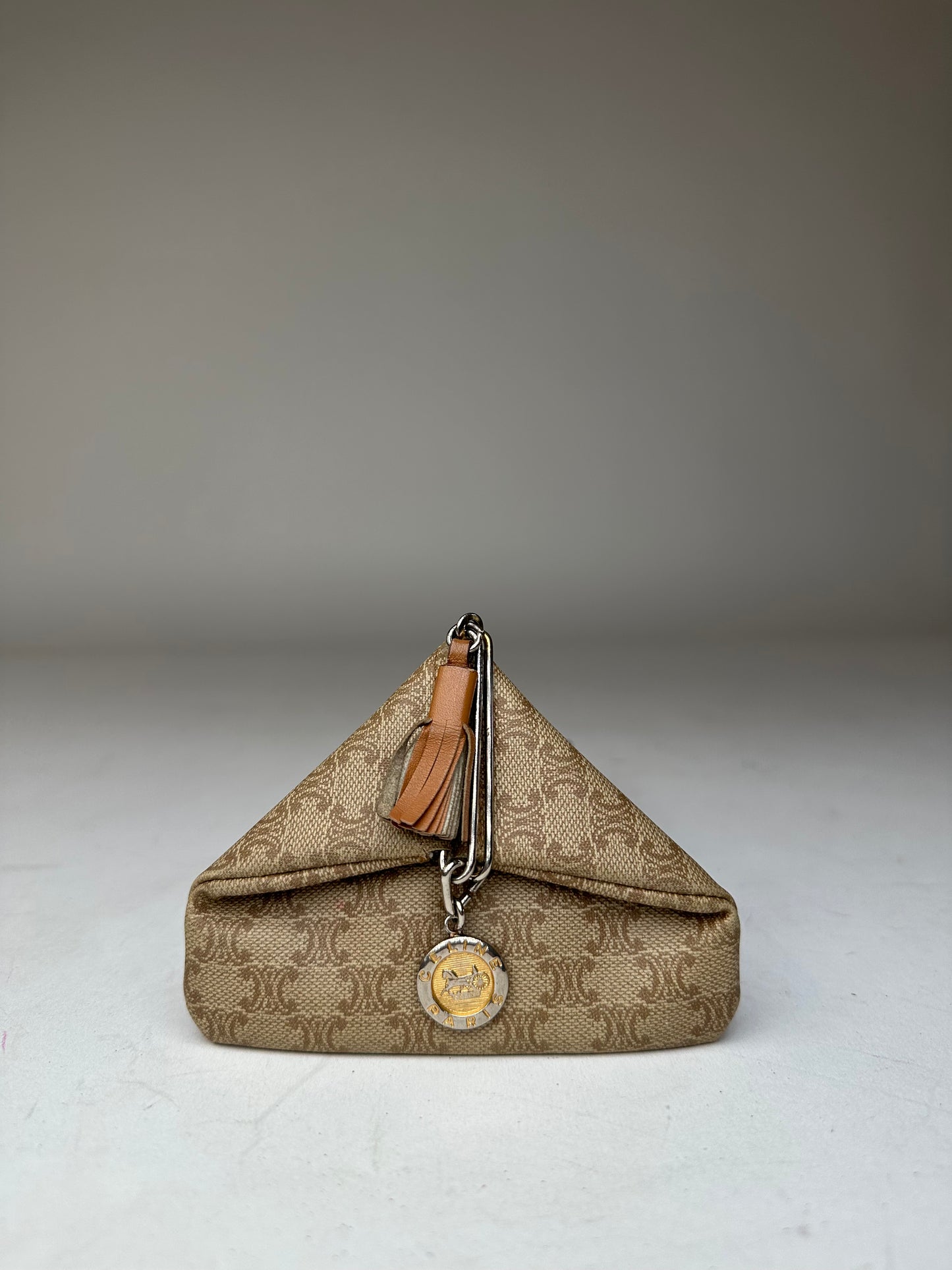 Vintage Celine Paris Triomphe Monogram Leather Purse