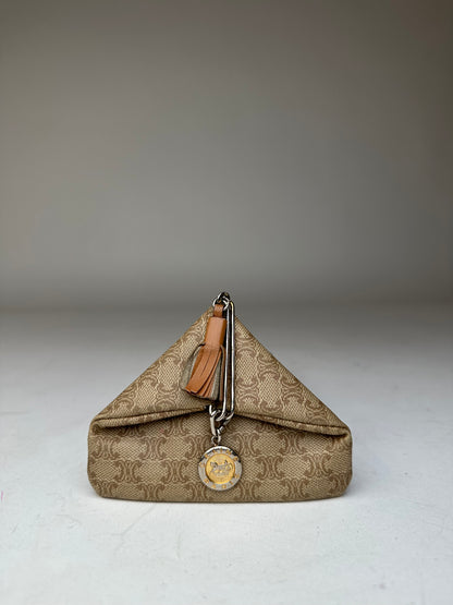 Vintage Celine Paris Triomphe Monogram Leather Purse