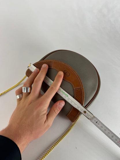 Vintage Dior Leather Bag Grey Brown