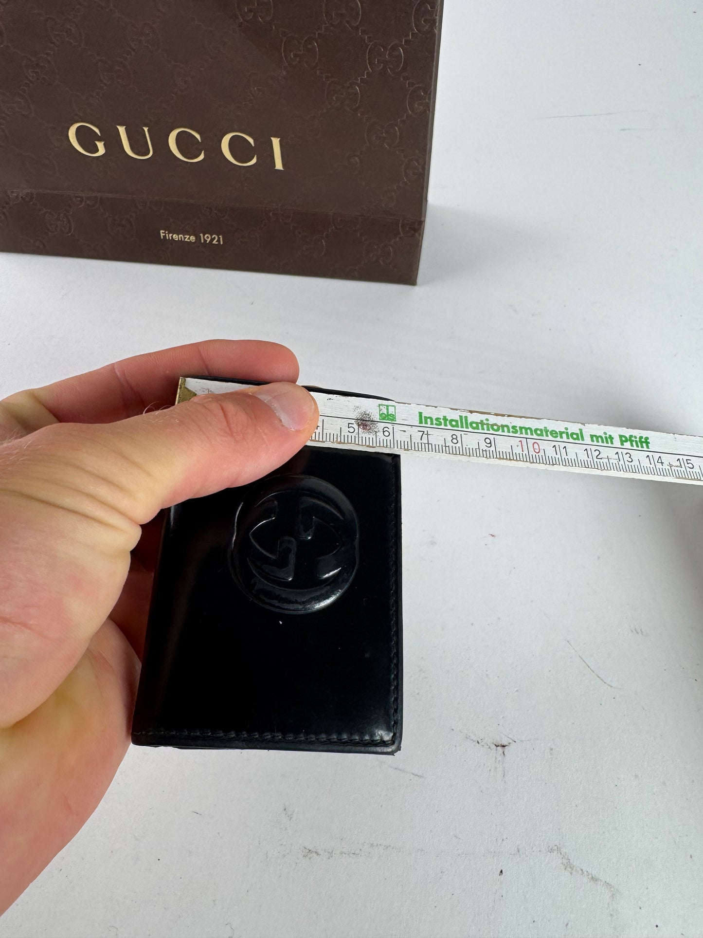 Vintage Gucci GG patent leather Key Holder black