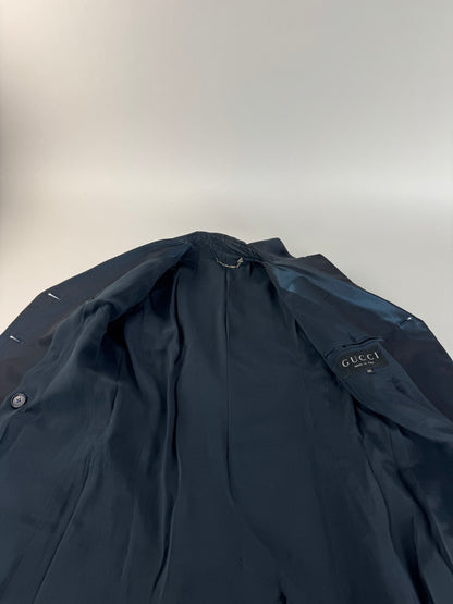Vintage Gucci Silk Trenchcoat M Blue